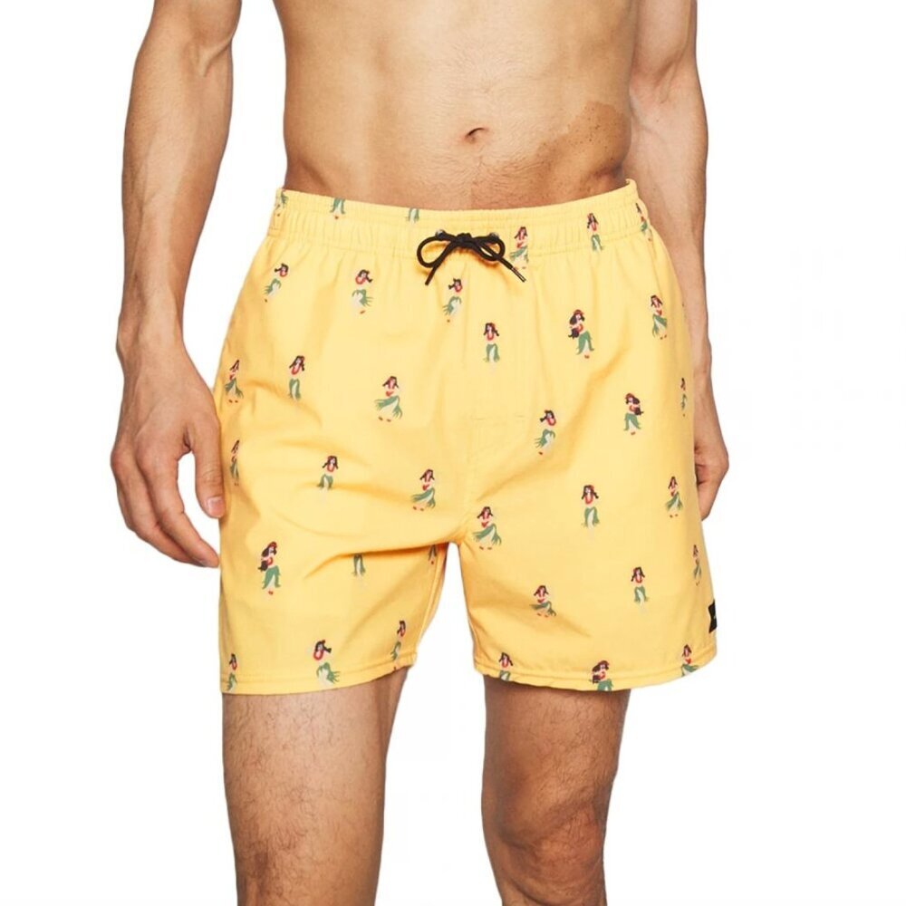 Rip Curl NWT Tropical Vibes 17” Volley Swim Board Shorts Washed Yellow, XXL